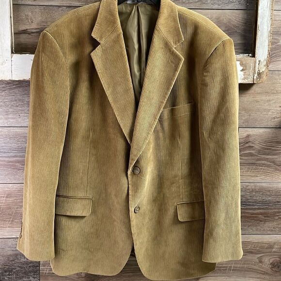 Boca Classics Men’s Light Brown Cordoroy Suit Jacket, Size 46R - Picture 2 of 8